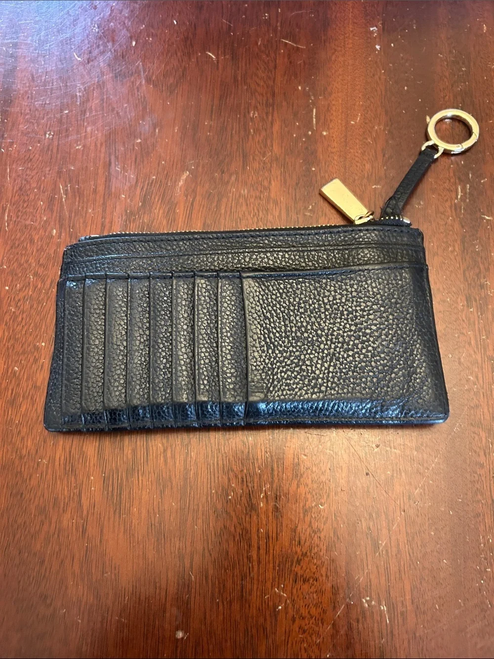 Michael Kors Black Pebbled Leather Wristlet with Gold Accents VGUC